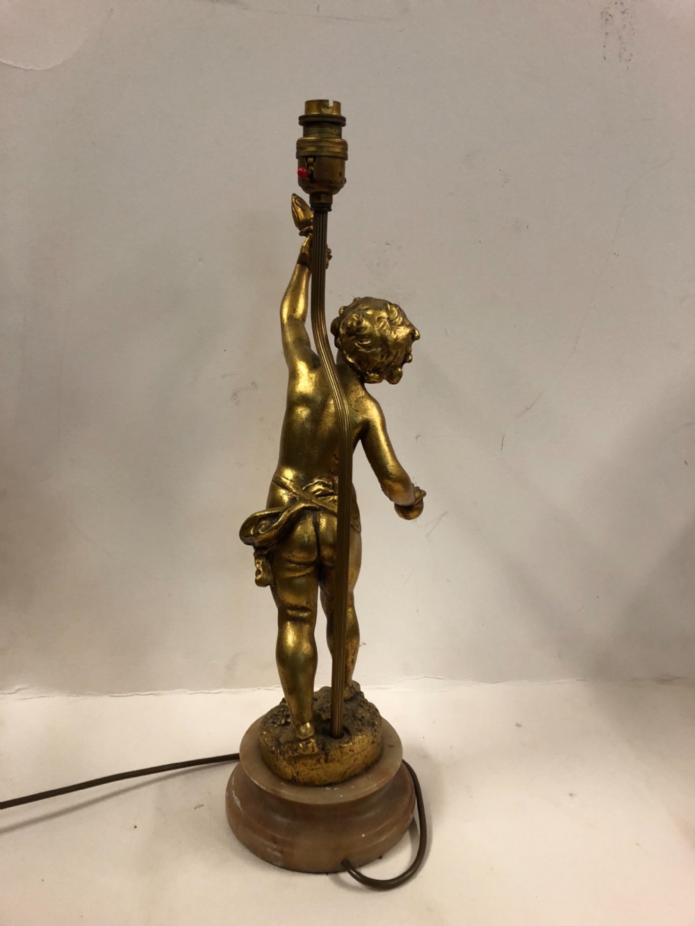 Early C20th cherub lamp View IV