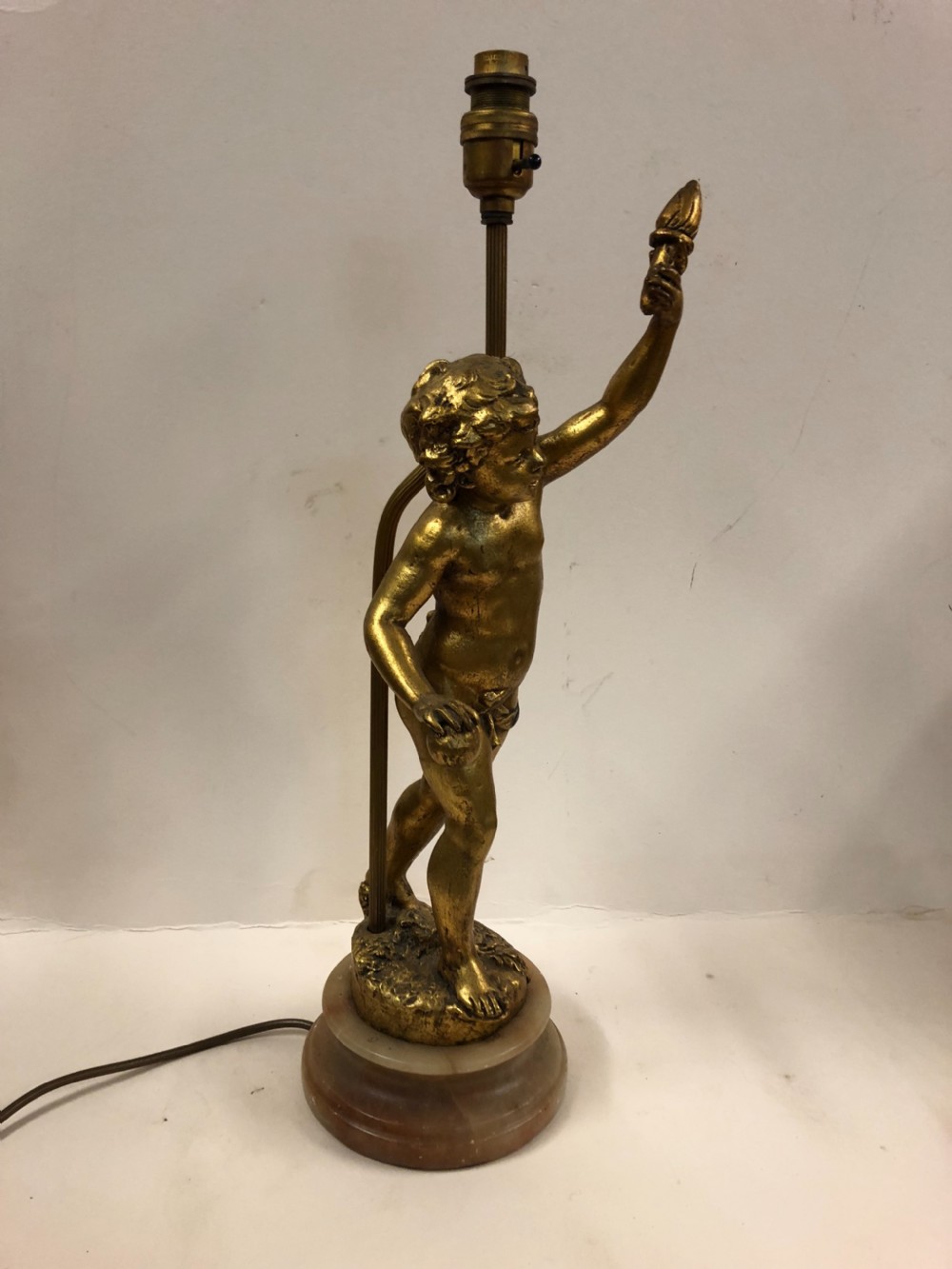 Early C20th cherub lamp View V