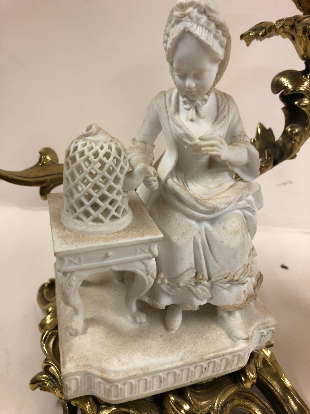 Pair of ormolu candelabras with Parian figures  View II
