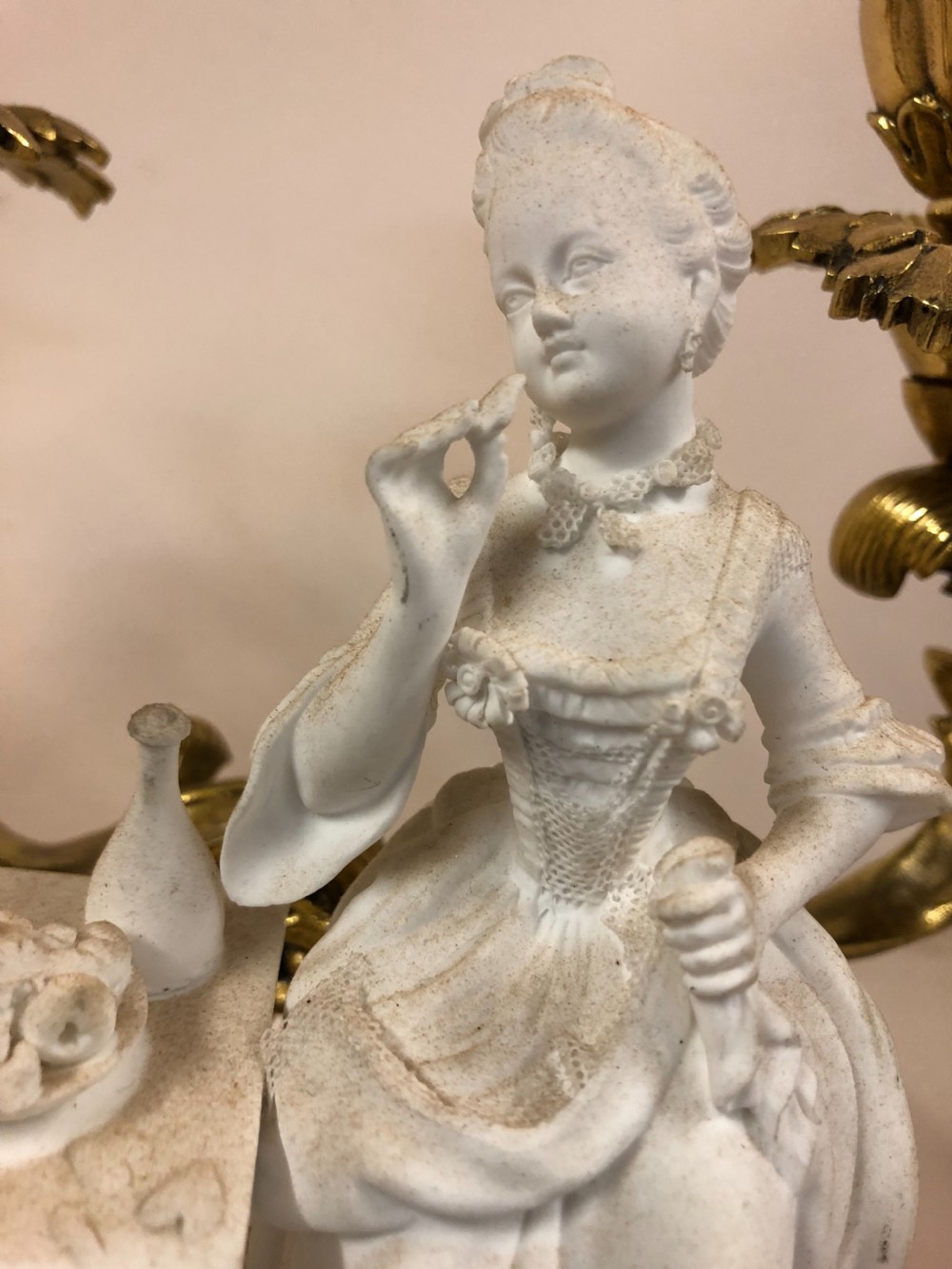 Pair of ormolu candelabras with Parian figures  View VII