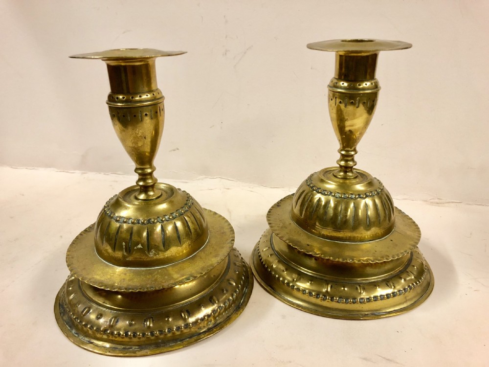 C17th Flemish Brass candlesticks 