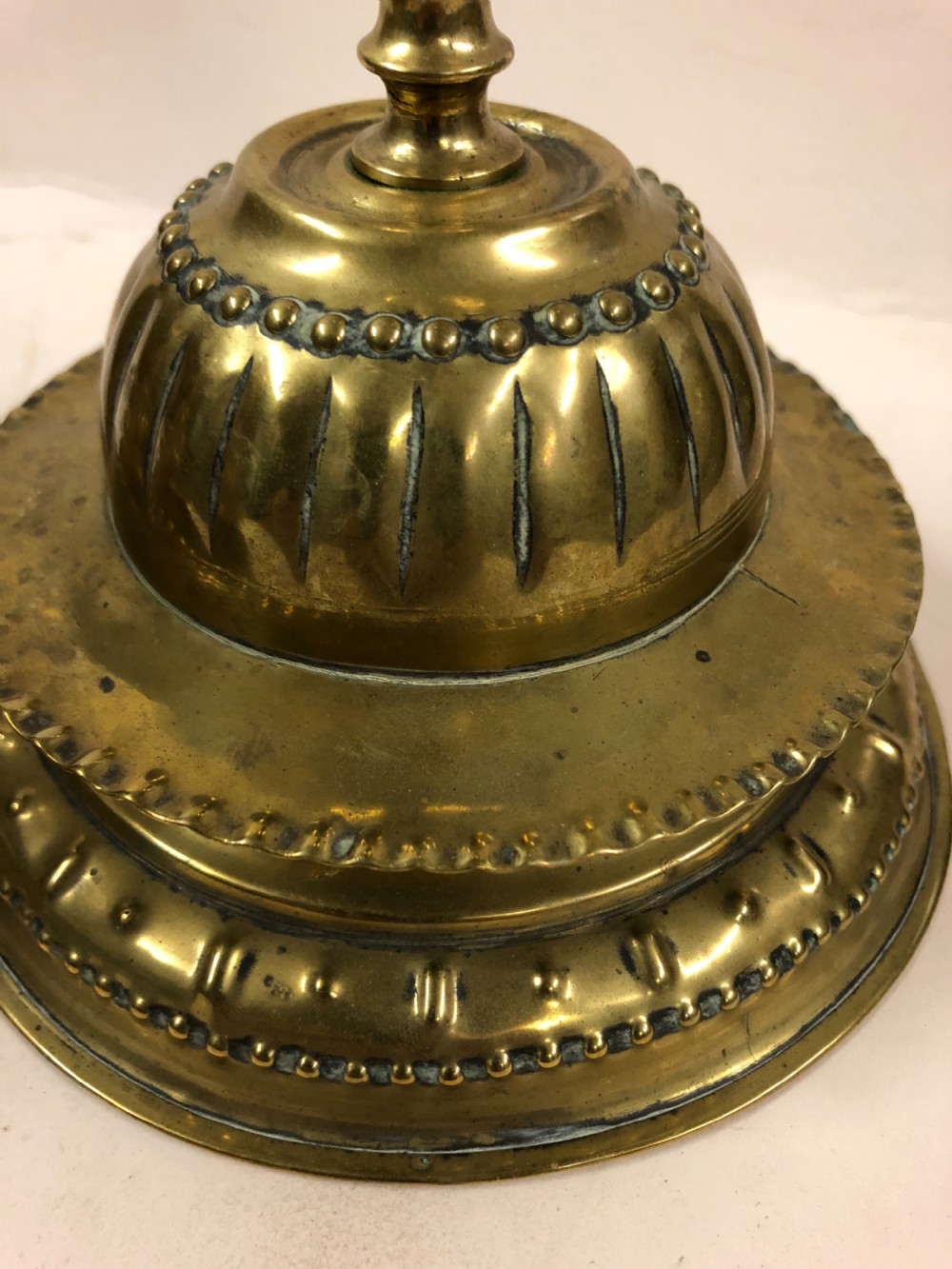 C17th Flemish Brass candlesticks  View II