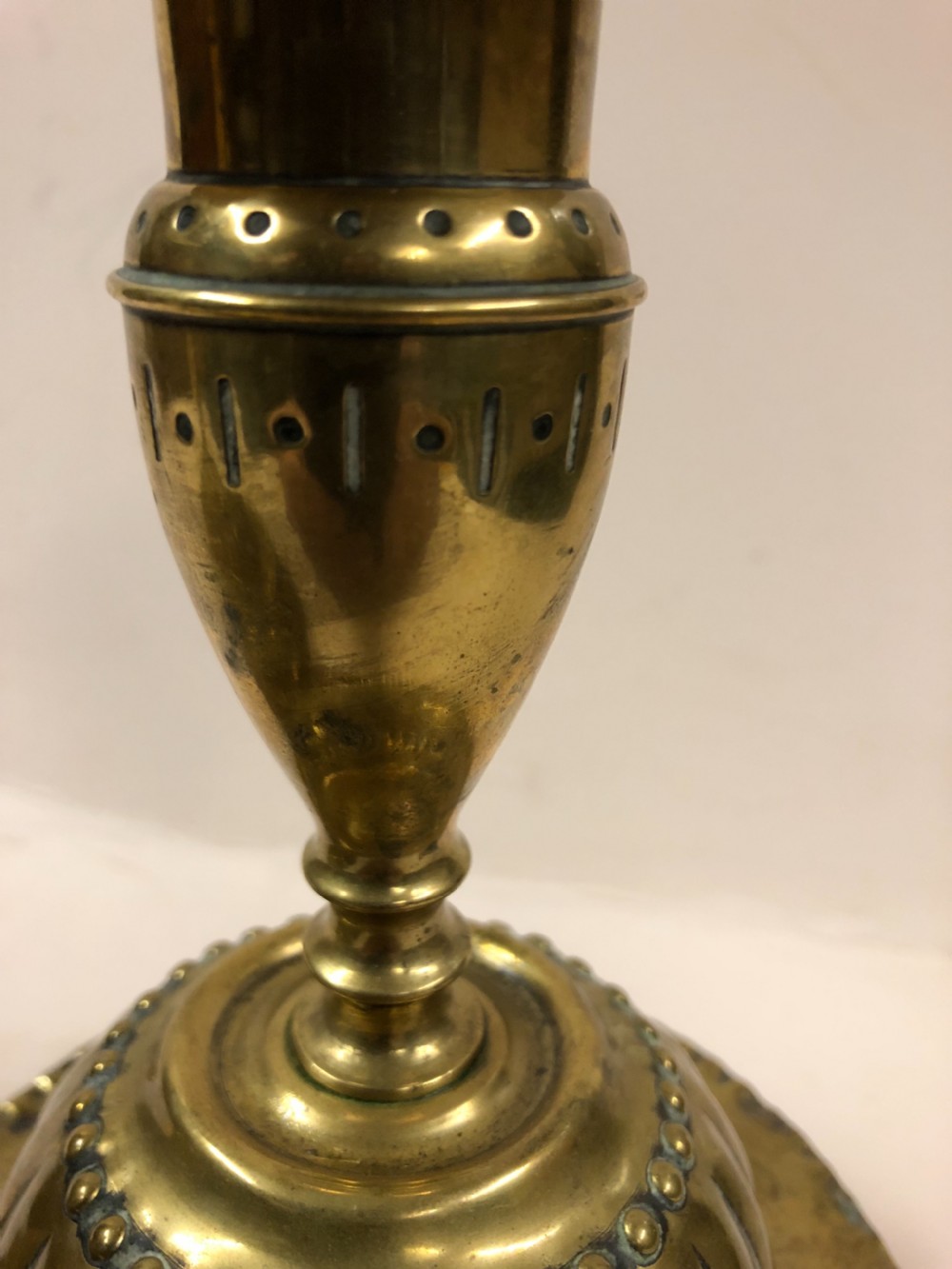C17th Flemish Brass candlesticks  View III