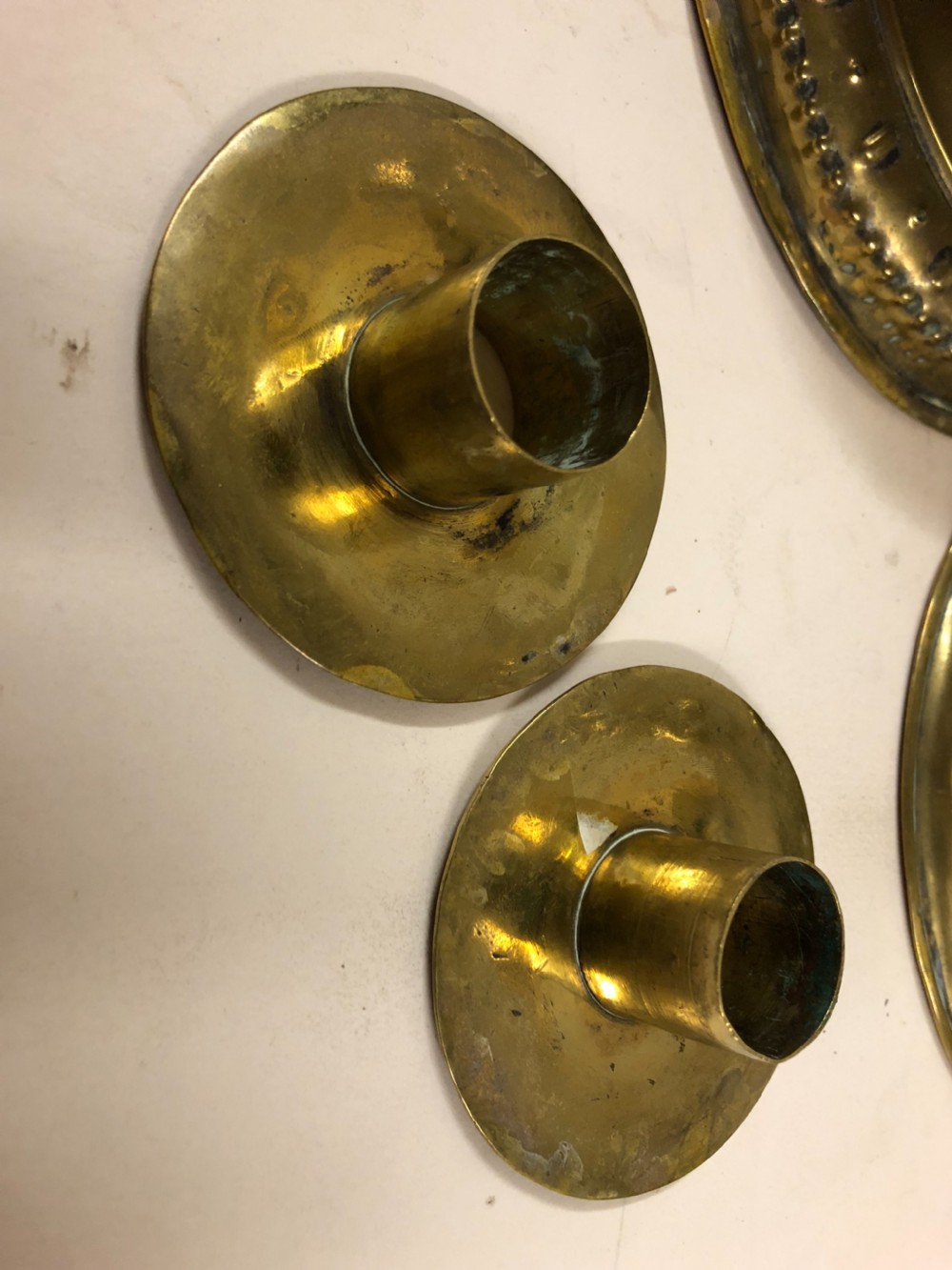 C17th Flemish Brass candlesticks  View IV