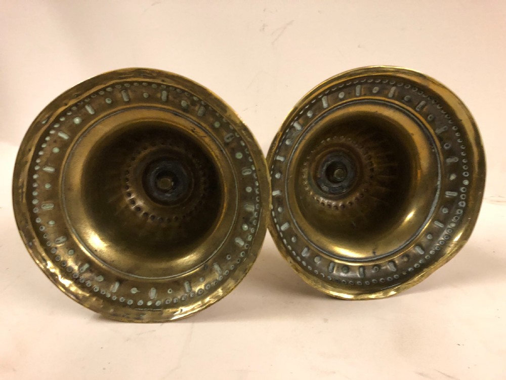 C17th Flemish Brass candlesticks  View VII