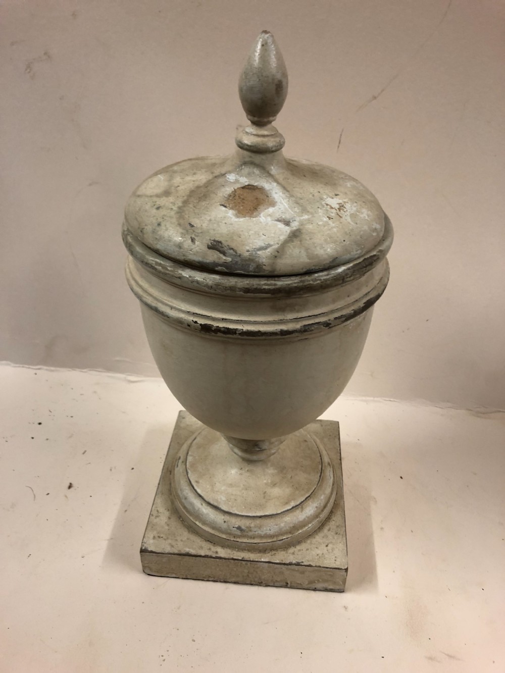 Edwardian Turned wooden urn and cover  View II