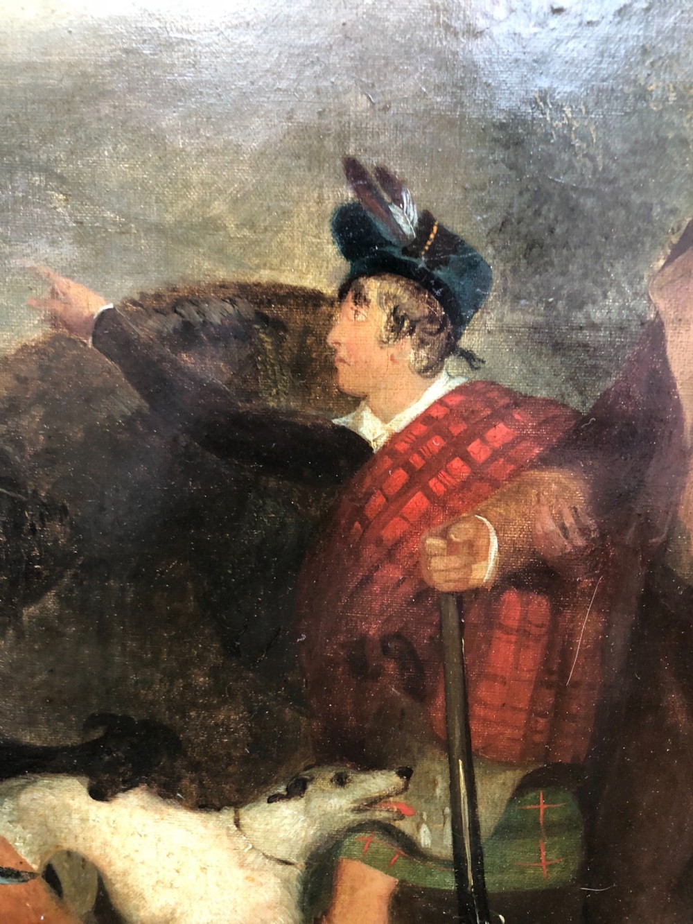 C19th oil painting on canvas of Scottish highland scene  View III