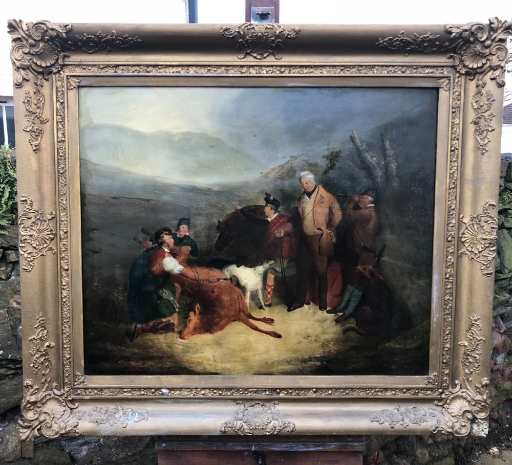 C19th oil painting on canvas of Scottish highland scene  View IX