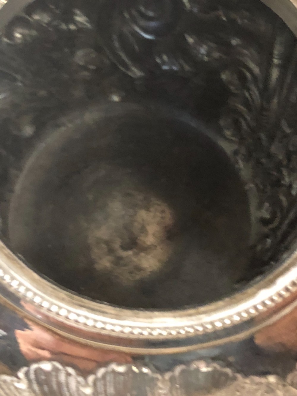A silver plated kettle on stand  View III