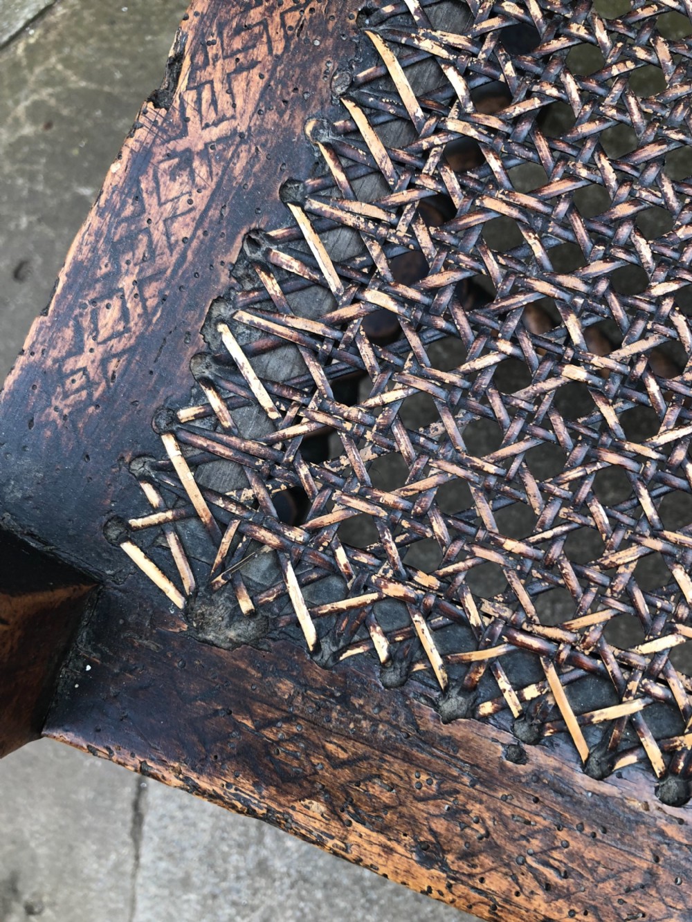 C17th Elbow chair (1680-90) caned with walnut frame View IV
