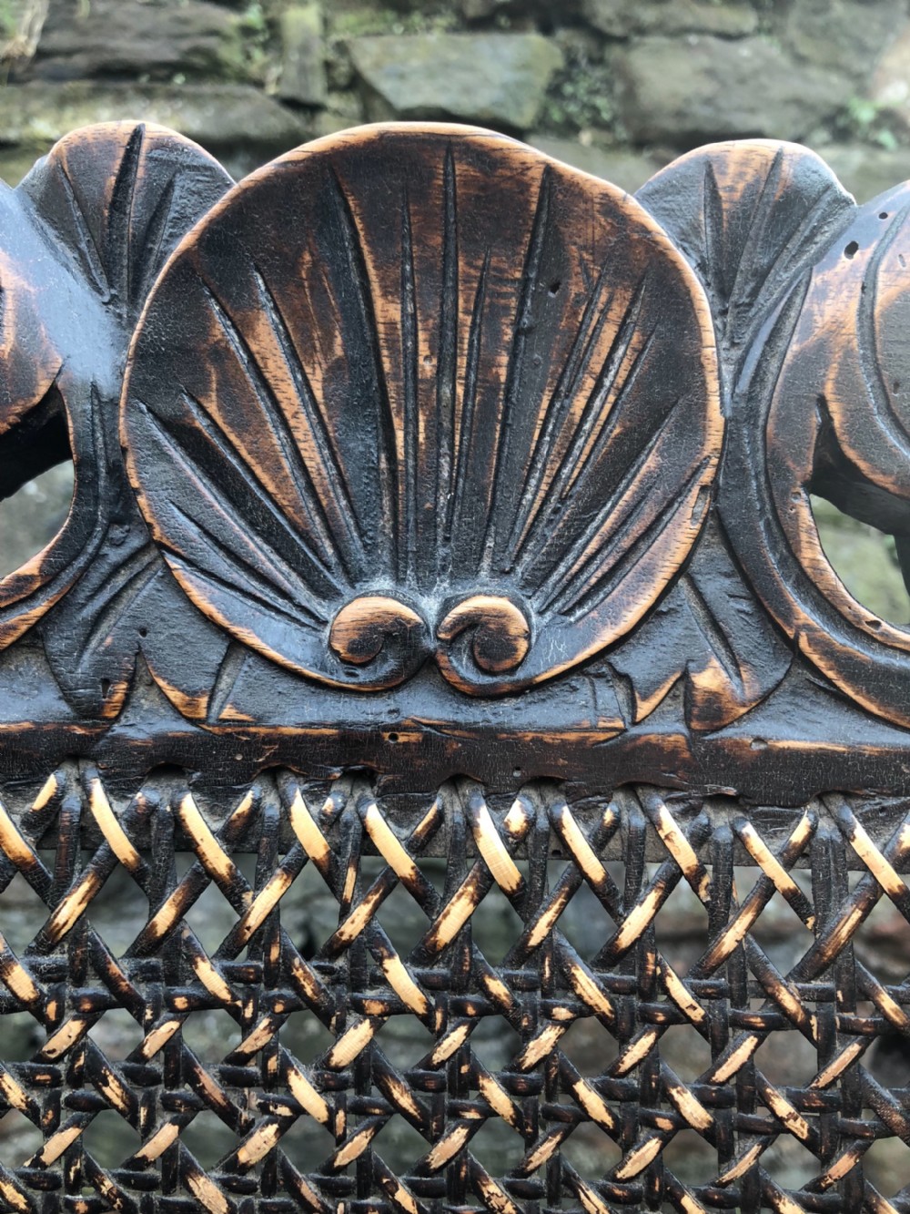 C17th Elbow chair (1680-90) caned with walnut frame View XI
