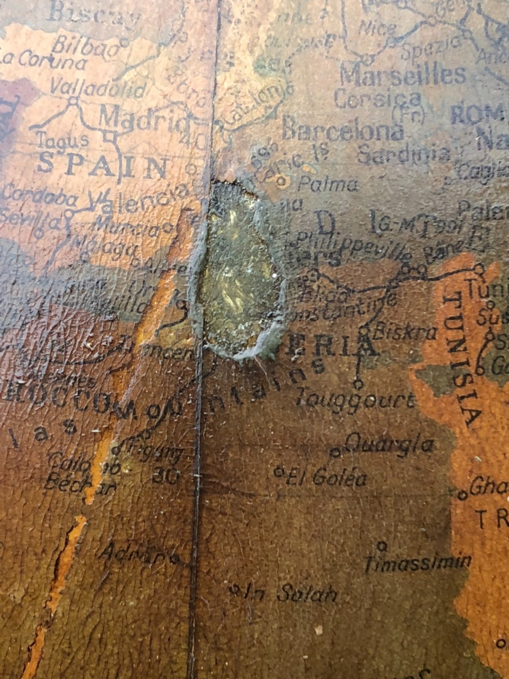 Large 20 inch Phillips atlas globe on wooden stand View III