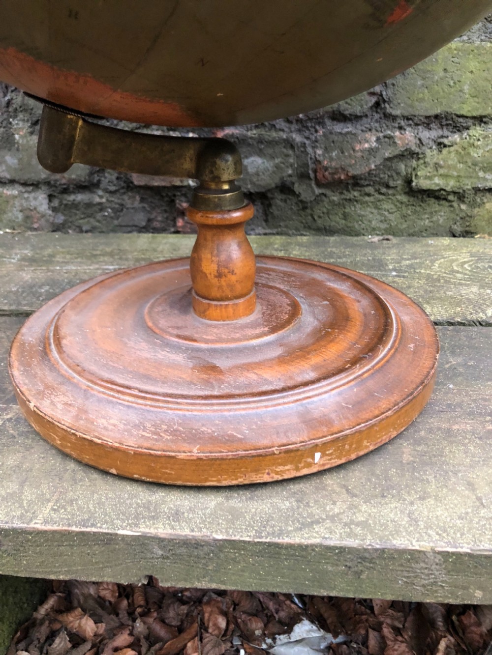 Large 20 inch Phillips atlas globe on wooden stand View IV