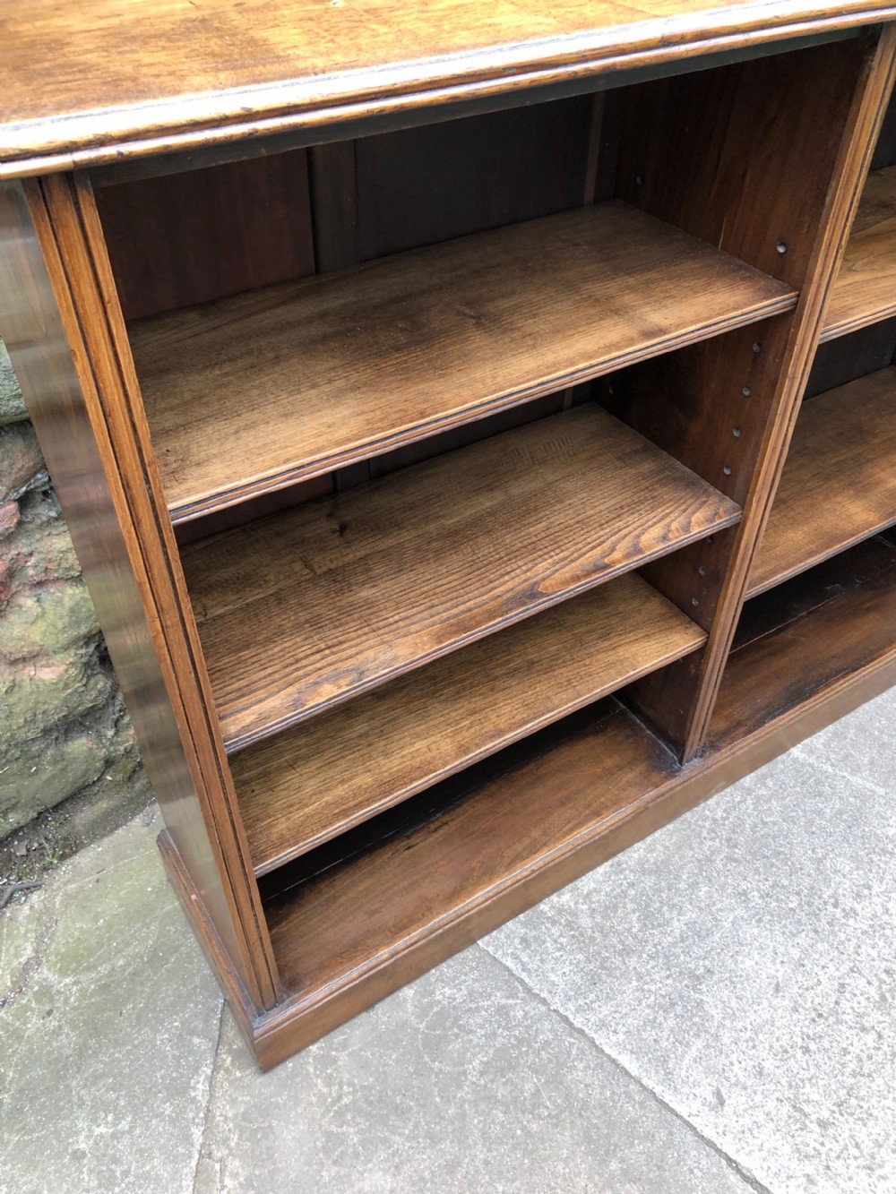 Two section oak bookcase  View V