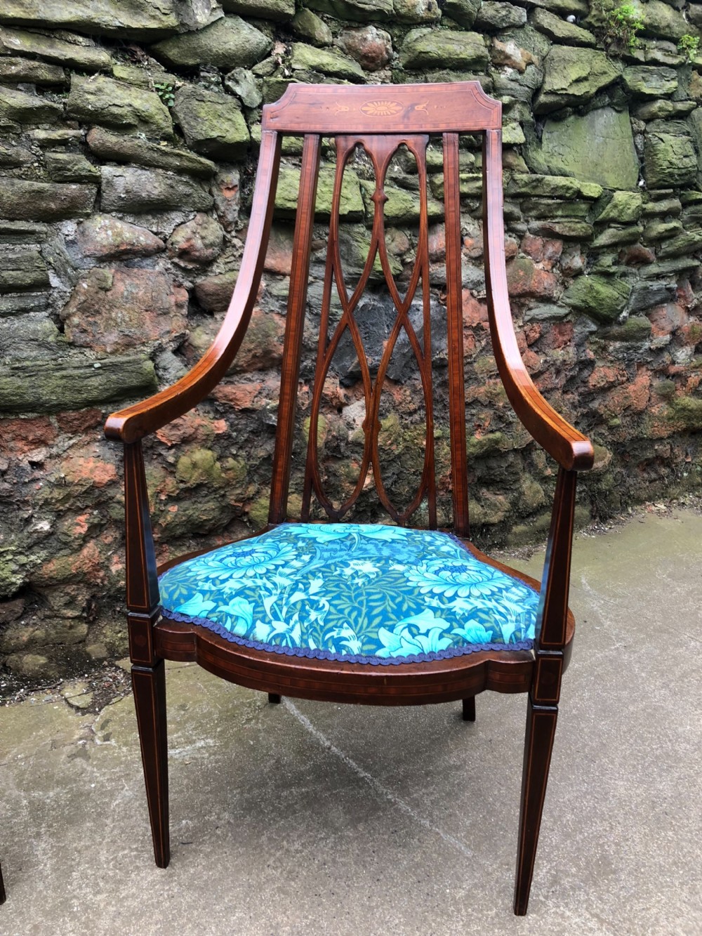 Pair of Edwardian armchairs View III