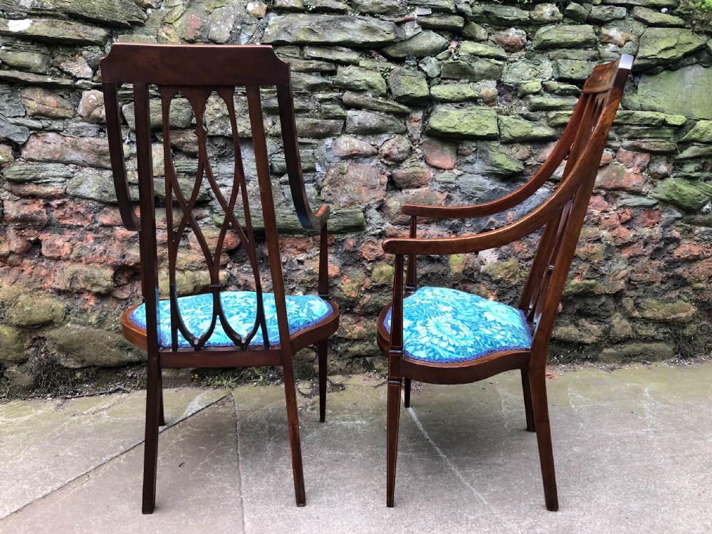 Pair of Edwardian armchairs View X