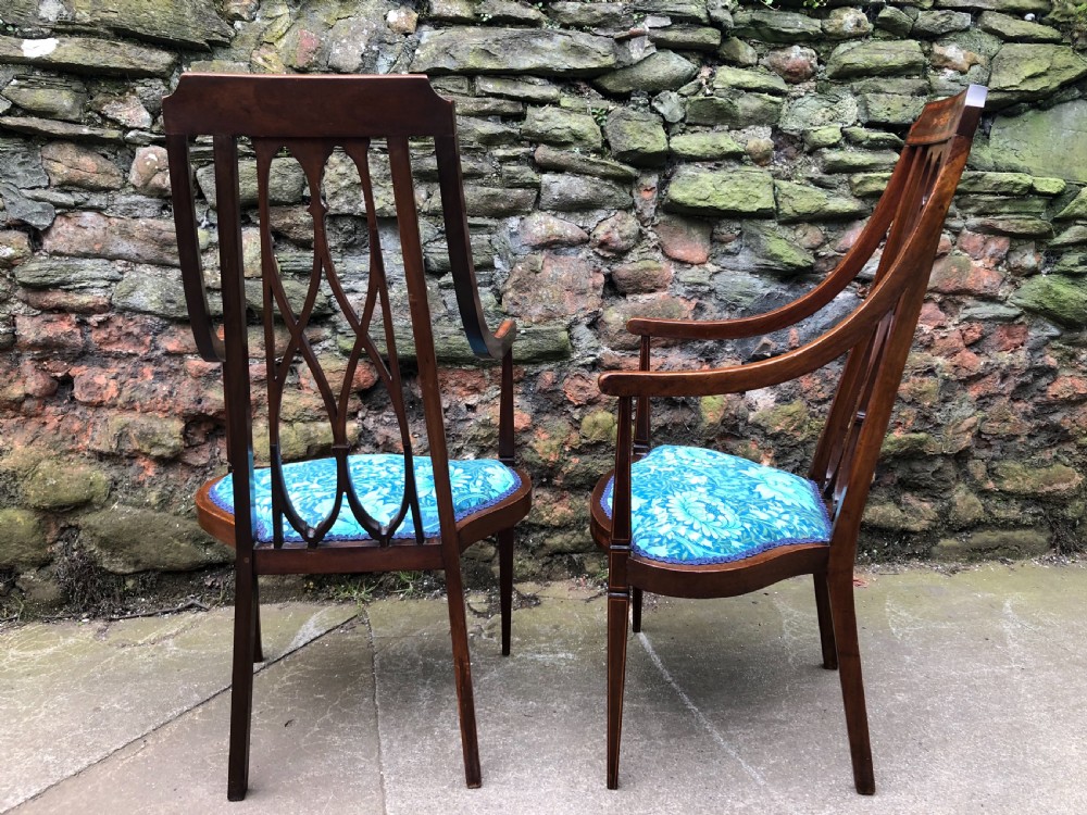 Pair of Edwardian armchairs View XI