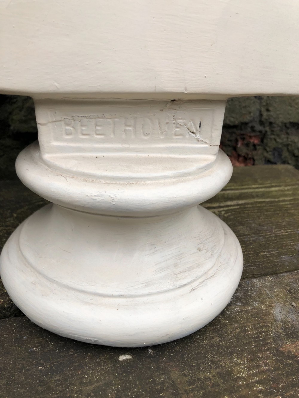 Pair of large plaster busts of Beethoven and Wagner  View VI