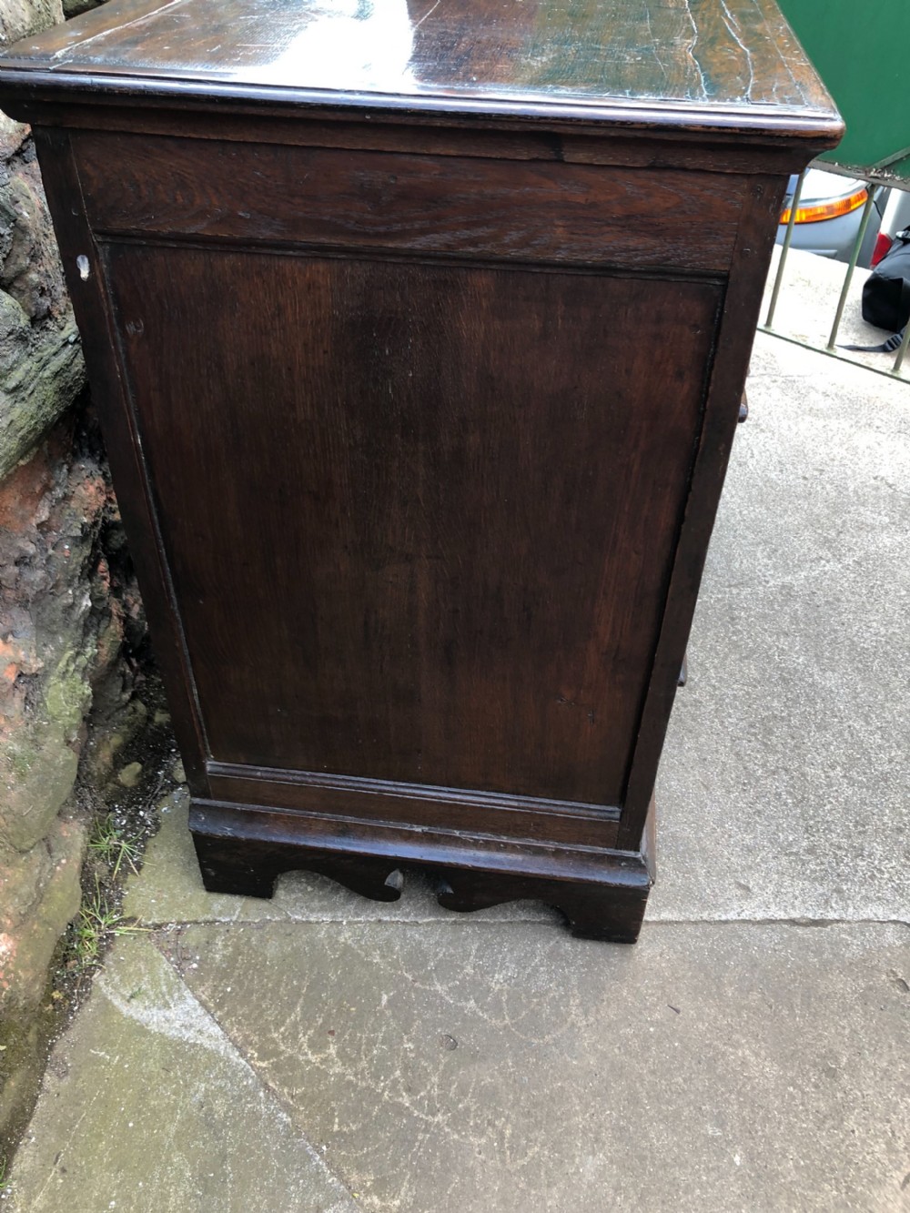 C17th oak block fronted chest of drawers View V