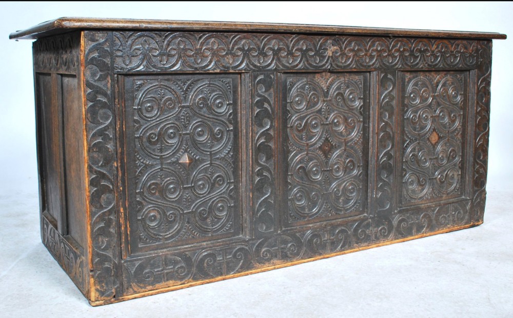 C17th oak West Country coffer