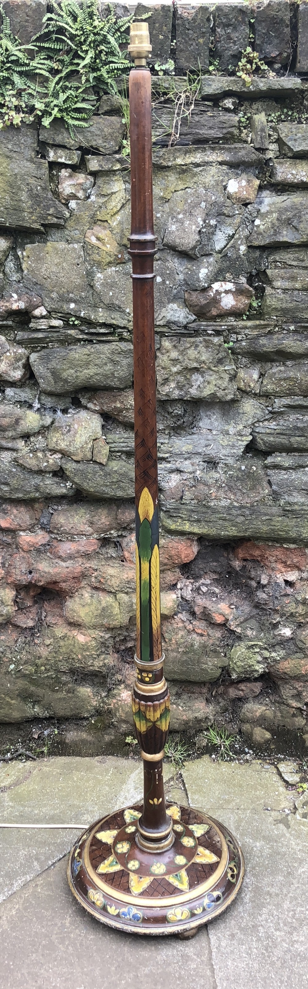 1930s standard lamp with painted decoration