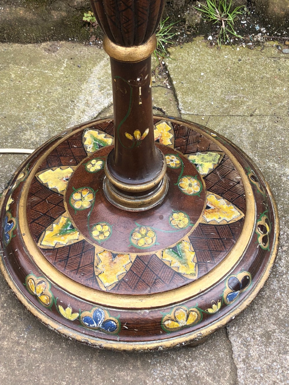 1930s standard lamp with painted decoration View III