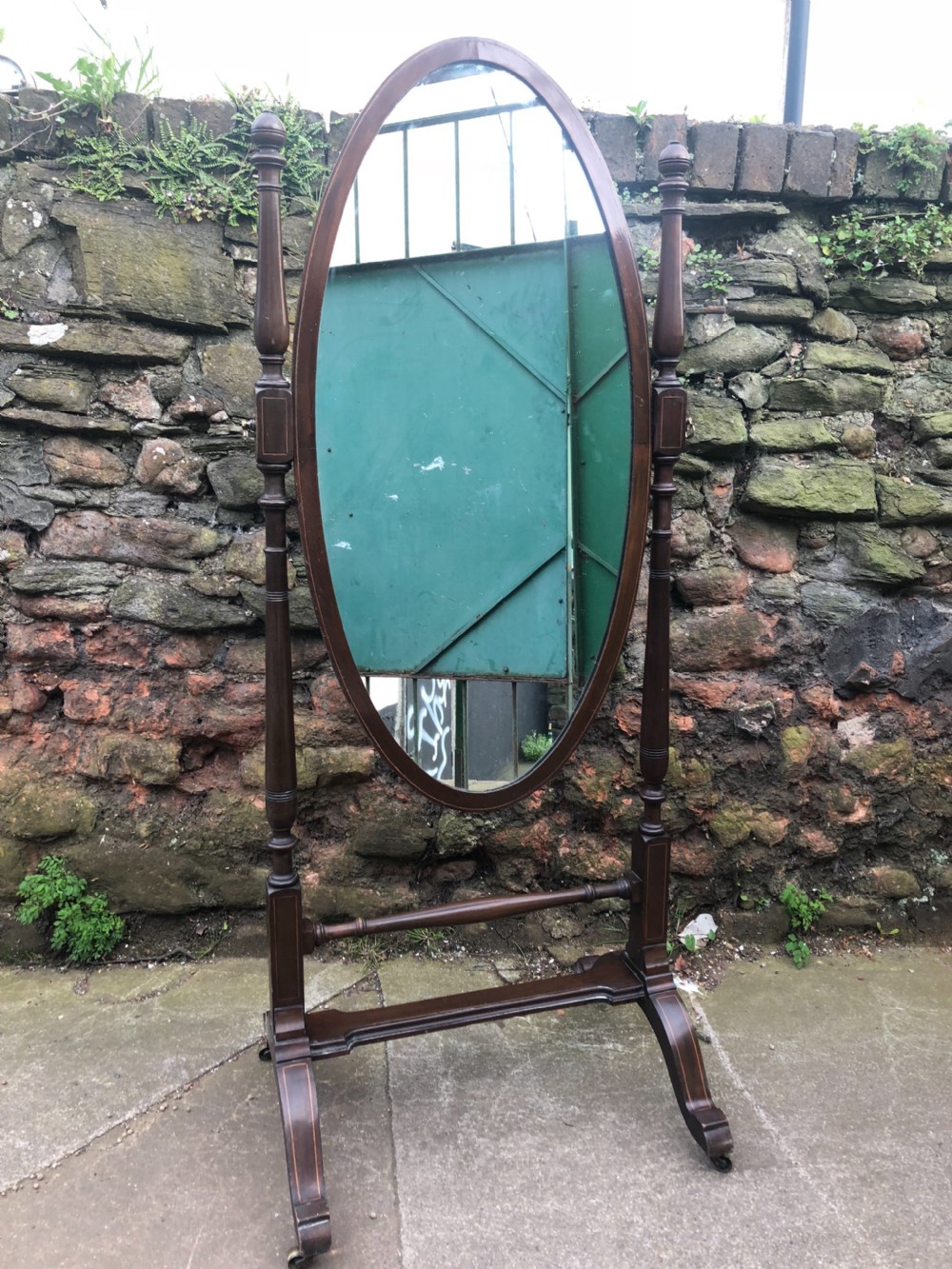 Edwardian oval cheval mirror View IV