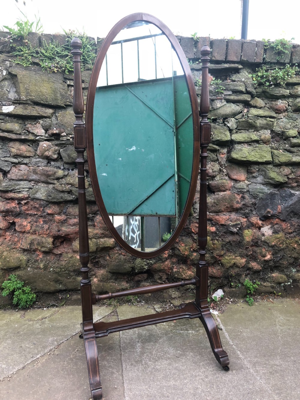 Edwardian oval cheval mirror View V