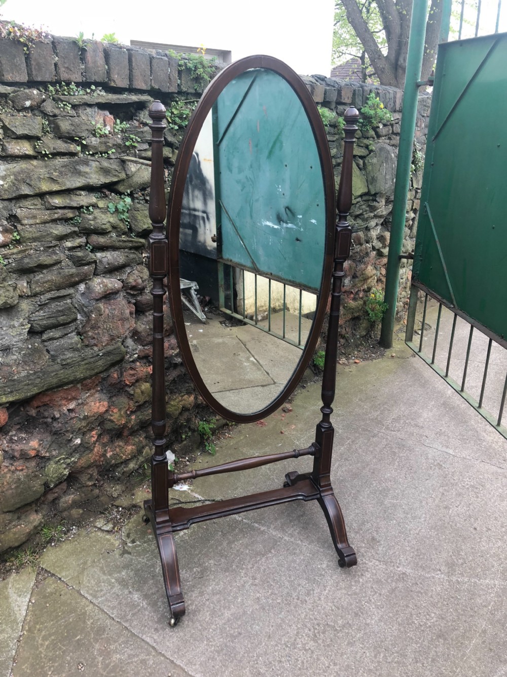 Edwardian oval cheval mirror View VII