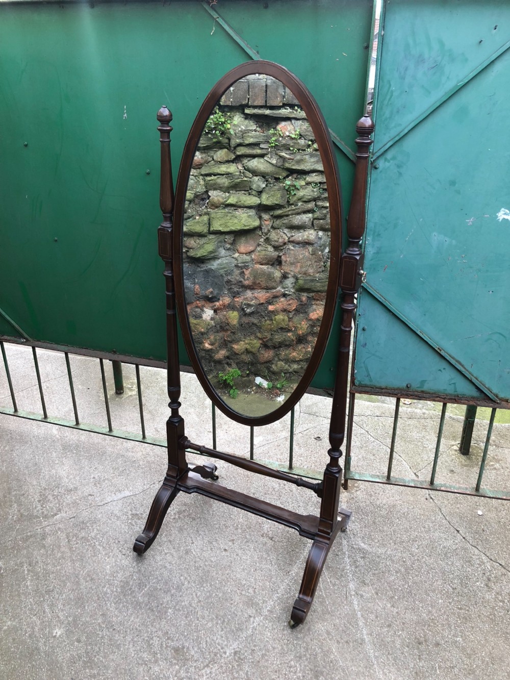 Edwardian oval cheval mirror View X