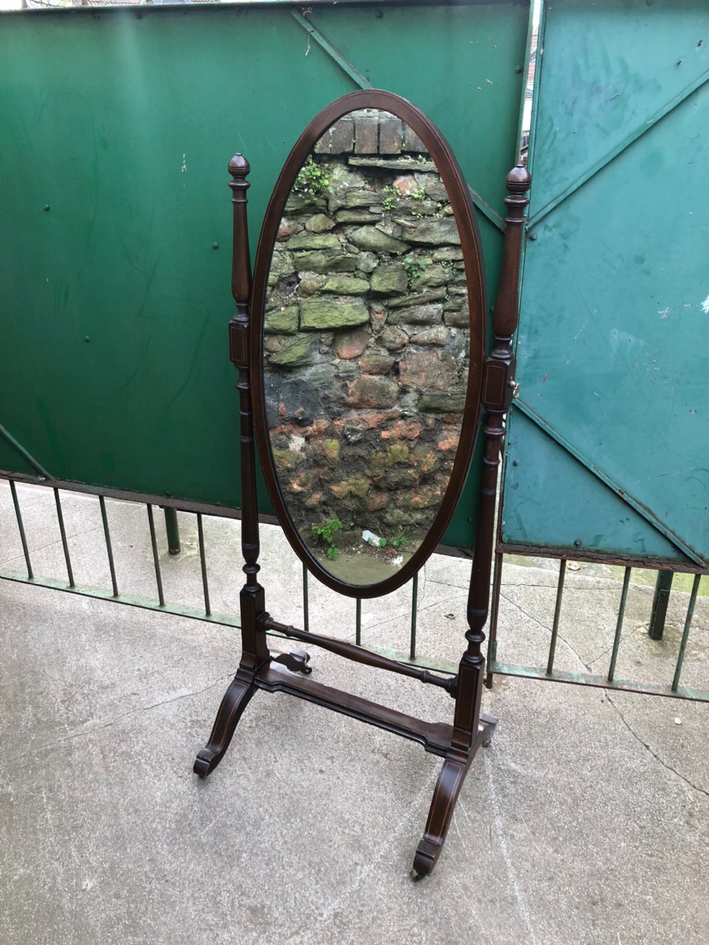 Edwardian oval cheval mirror View XI