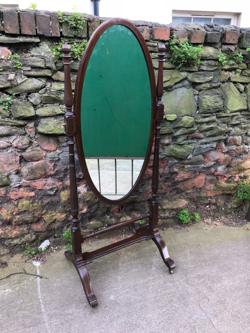 Edwardian oval cheval mirror View XII