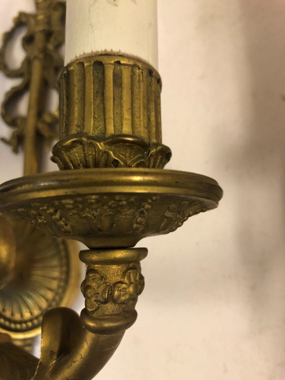 Pair of brass wall lights View V