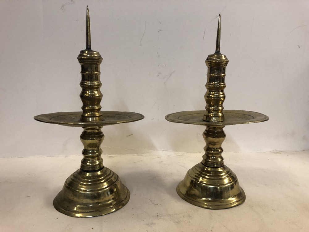 Pair of C17th style candlesticks