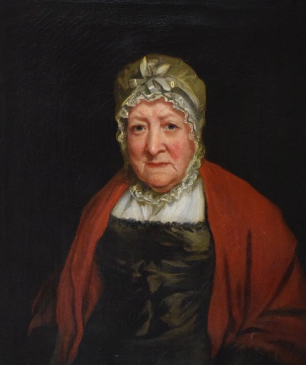 C19th oil painting on canvass of a woman