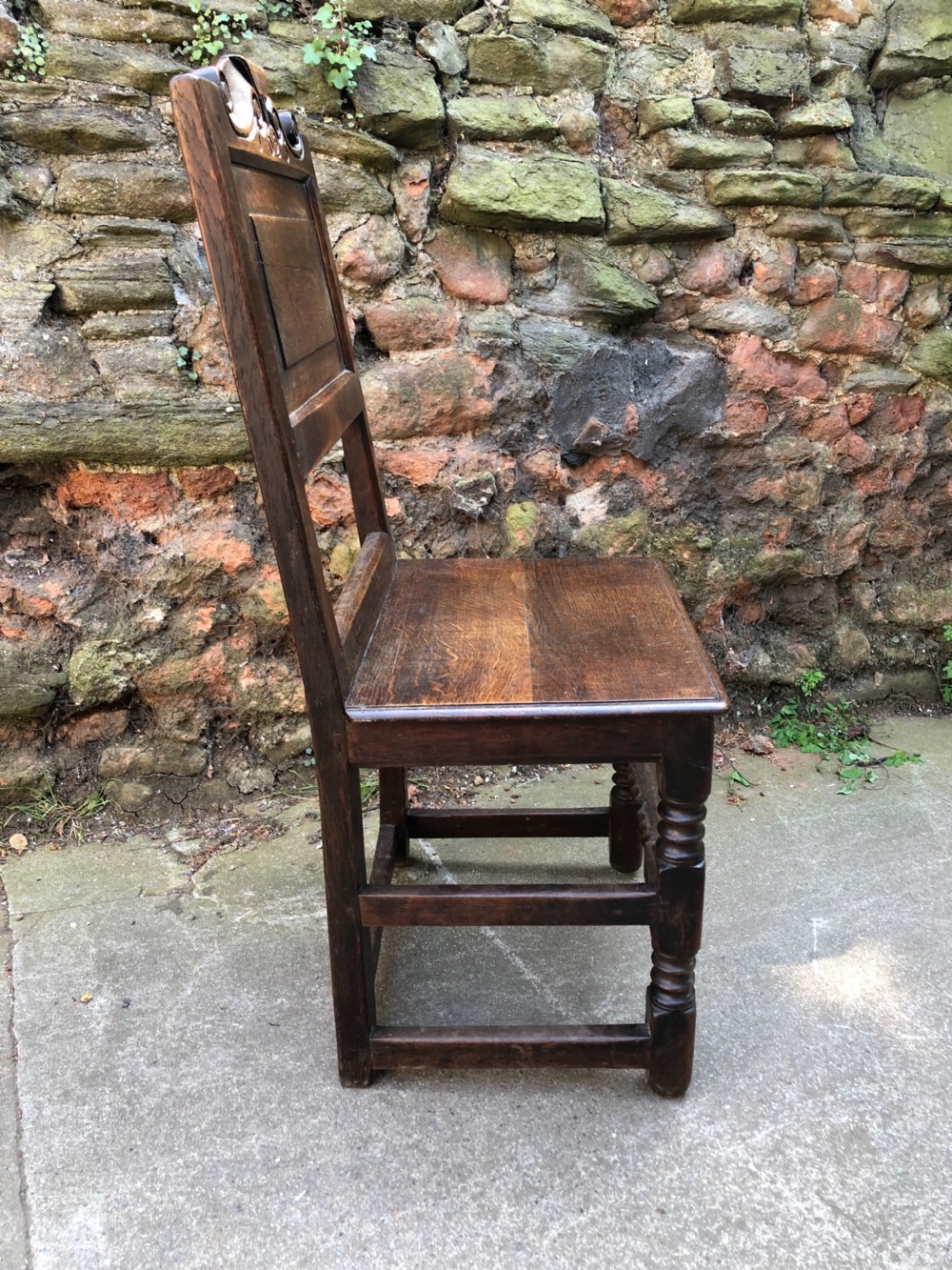 C17th Oak Chair with later date 1625 View II