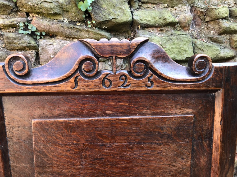 C17th Oak Chair with later date 1625 View III