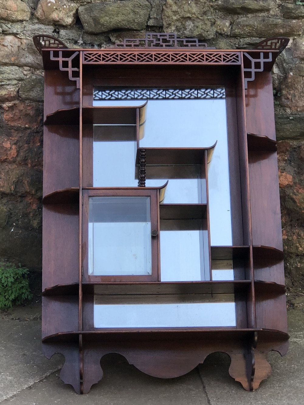 Edwardian Chinese Chippendale influenced wall shelves