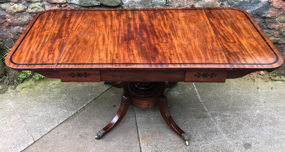 Regency Mahogany sofa table inlayed in ebony  View VI