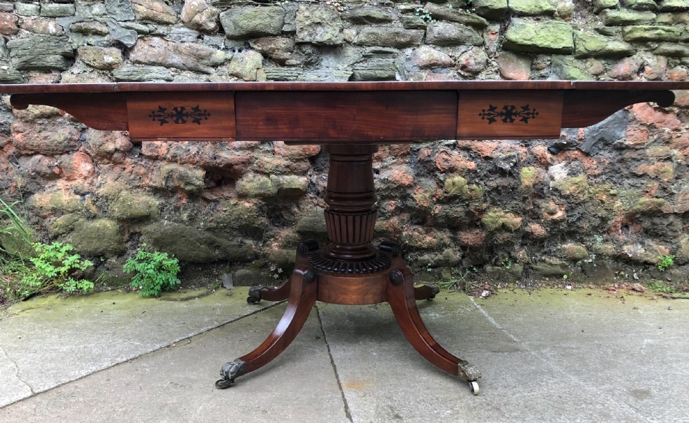 Regency Mahogany sofa table inlayed in ebony  View VII