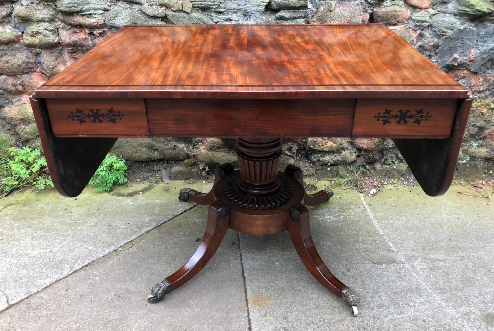 Regency Mahogany sofa table inlayed in ebony  View XII