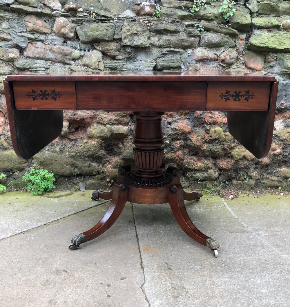 Regency Mahogany sofa table inlayed in ebony  View XIII