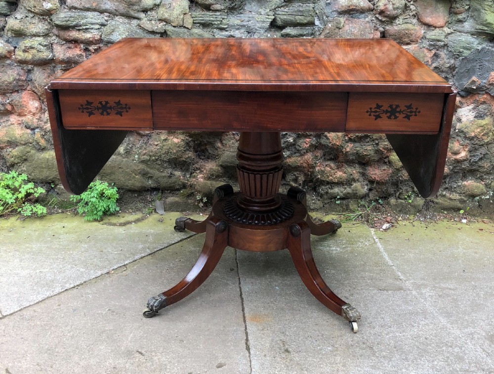 Regency Mahogany sofa table inlayed in ebony  View XIV