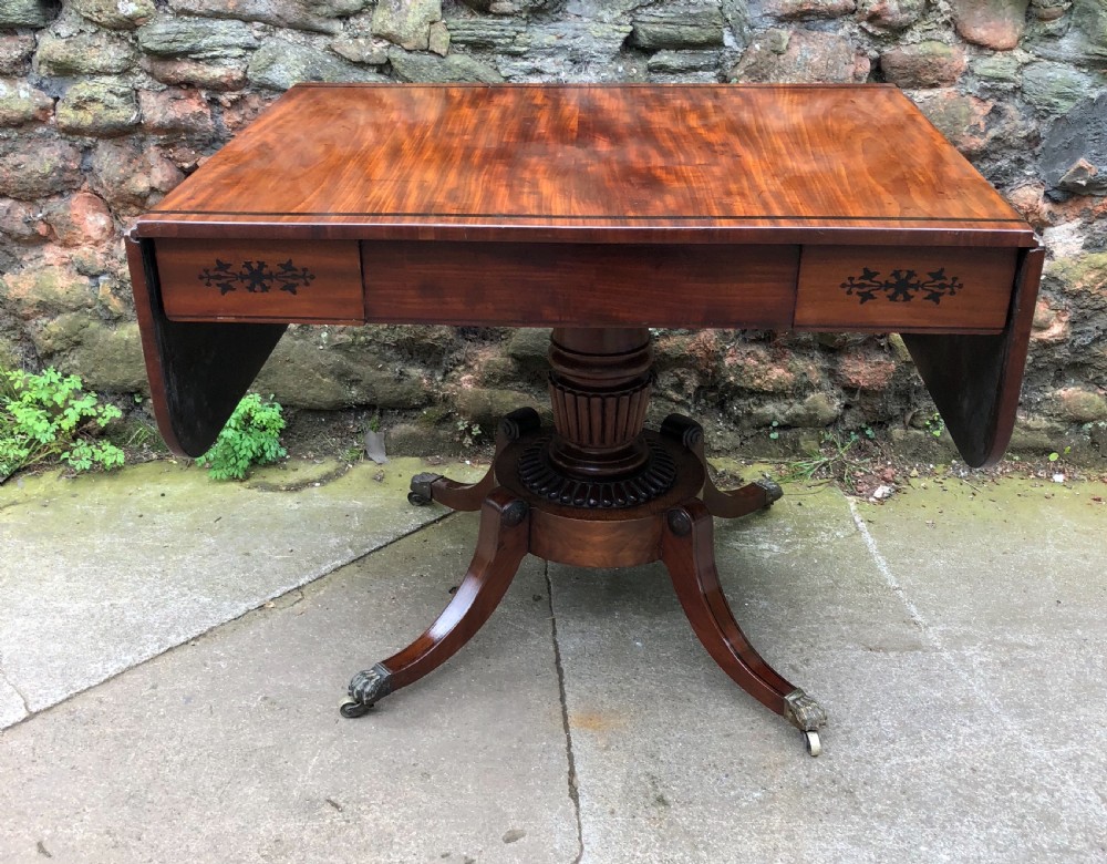 Regency Mahogany sofa table inlayed in ebony  View XV