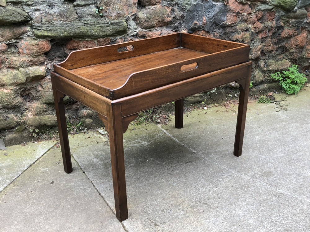 George III Butlers tray on later stand 