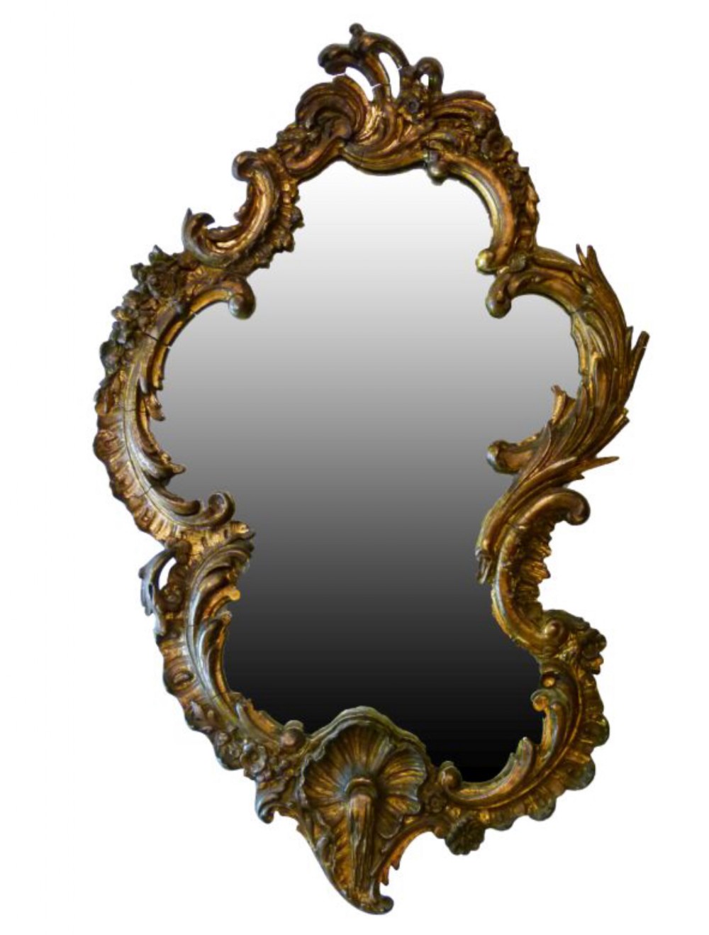 C19th rococo gilded wall mirror 