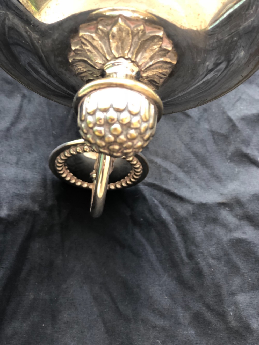 Edwardian silver plated ceiling light and four matching wall lights  View VII