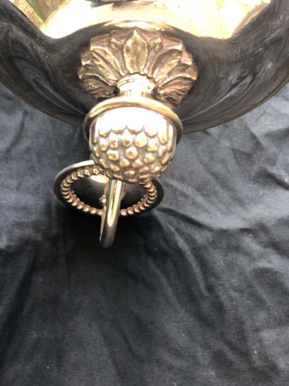 Edwardian silver plated ceiling light and four matching wall lights  View X