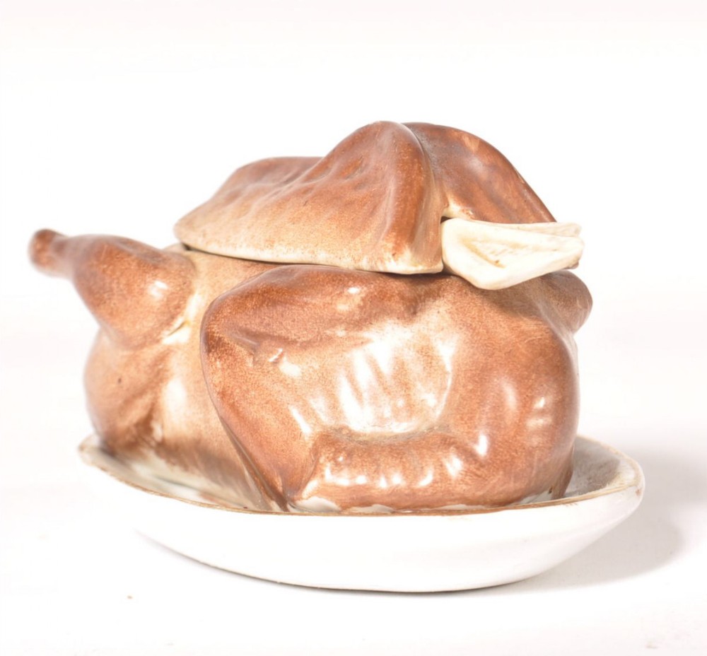 C19th pottery miniature sauce tureen