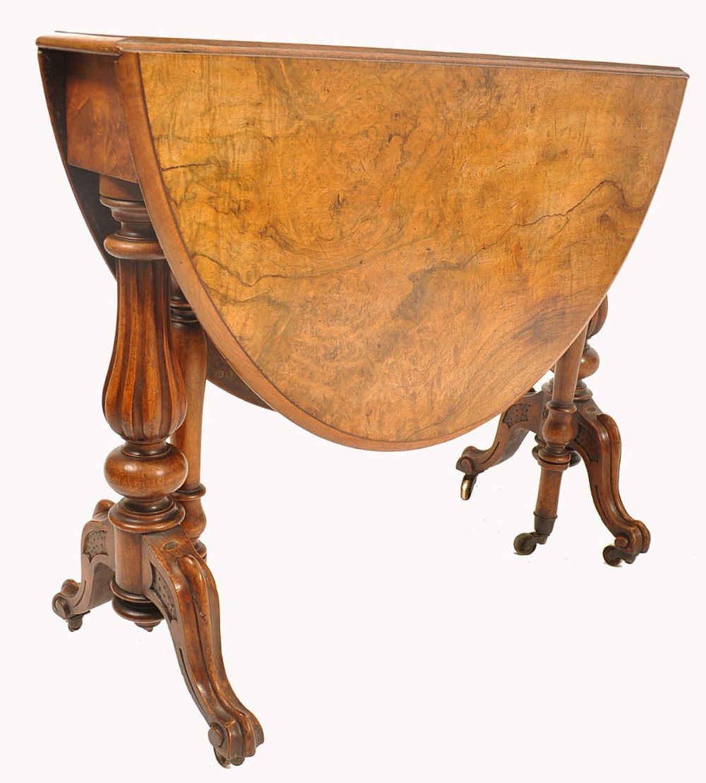 C19th burr walnut Sutherland table